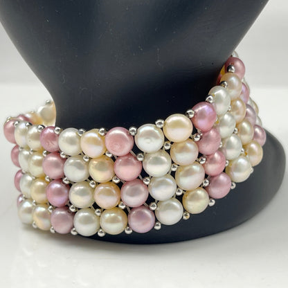 Elegant Multicolor Pearl Bracelet – Handcrafted Luxury
