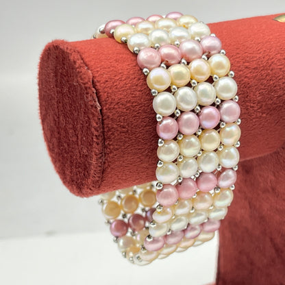Elegant Multicolor Pearl Bracelet – Handcrafted Luxury