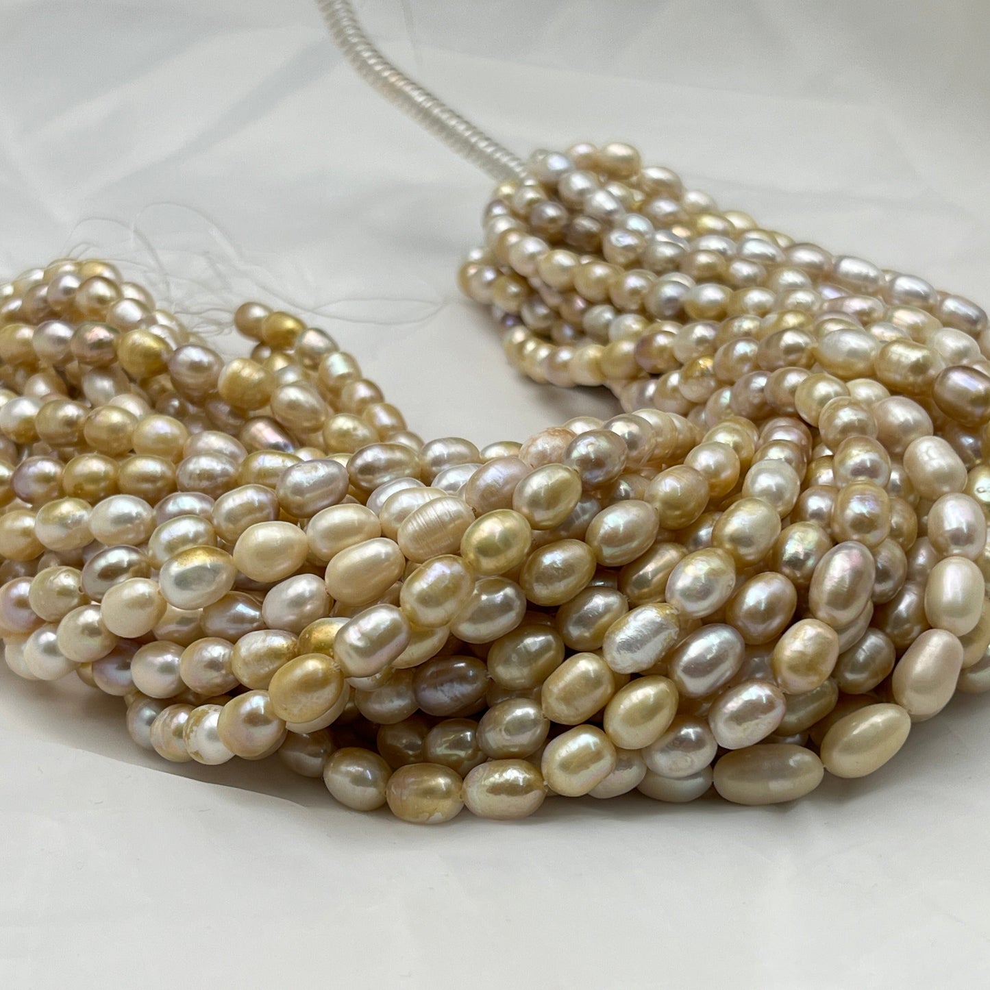 Freshwater Pearl, Multi Color, Rice Shape, 6.5 MM Size