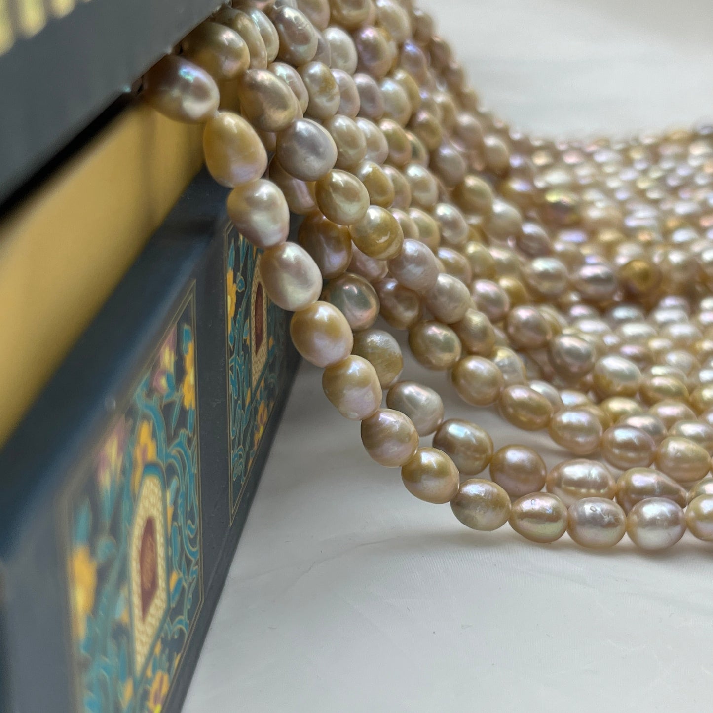 Freshwater Pearl, Multi Color, Rice Shape, 6.5 MM Size