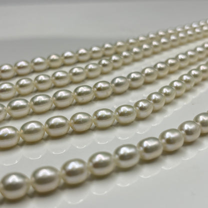 Fresh Water Pearl, Off White Color, Rice Shape, 6.5 MM Size