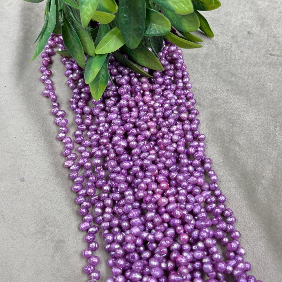Freshwater Pearl , purple Color , Drop Shape, Uneven Size