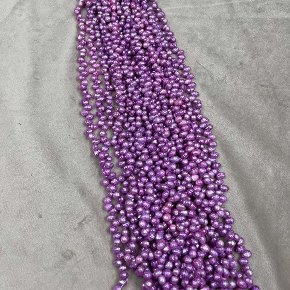 Freshwater Pearl , purple Color , Drop Shape, Uneven Size