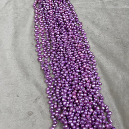 Freshwater Pearl , purple Color , Drop Shape, Uneven Size