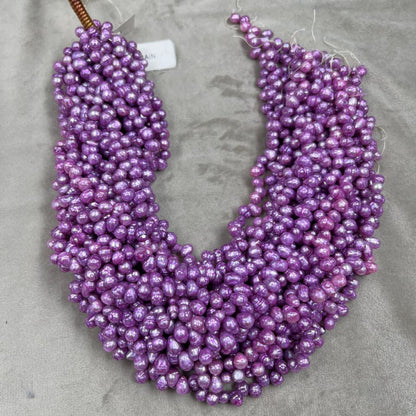 Freshwater Pearl , purple Color , Drop Shape, Uneven Size
