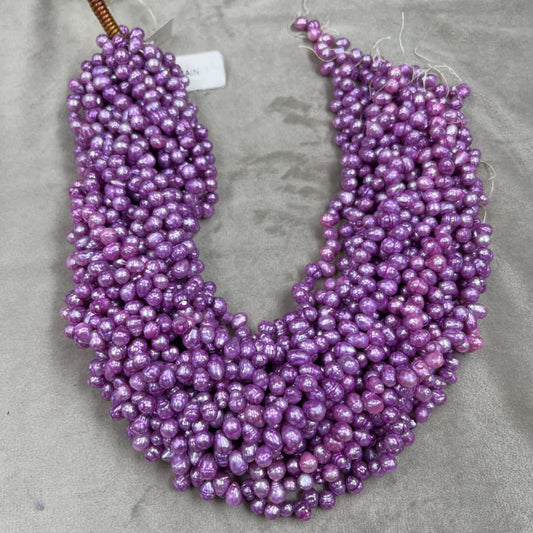 Freshwater Pearl , purple Color , Drop Shape, Uneven Size