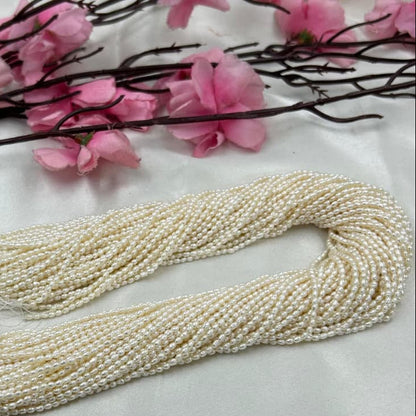 Freshwater Pearl , Cream Color, Rice Shape, 2.25m Size