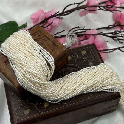 Freshwater Pearl , Cream Color, Rice Shape, 2.25m Size