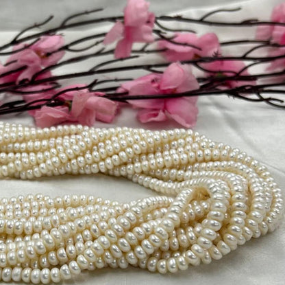 Freshwater Pearl, White Color, Flat Shape, 6mm  Size approx