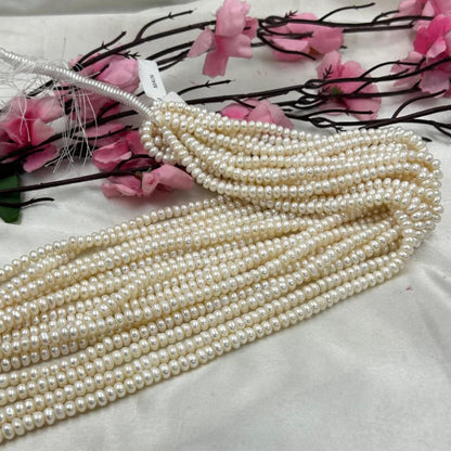 Freshwater Pearl, White Color, Flat Shape, 6mm  Size approx