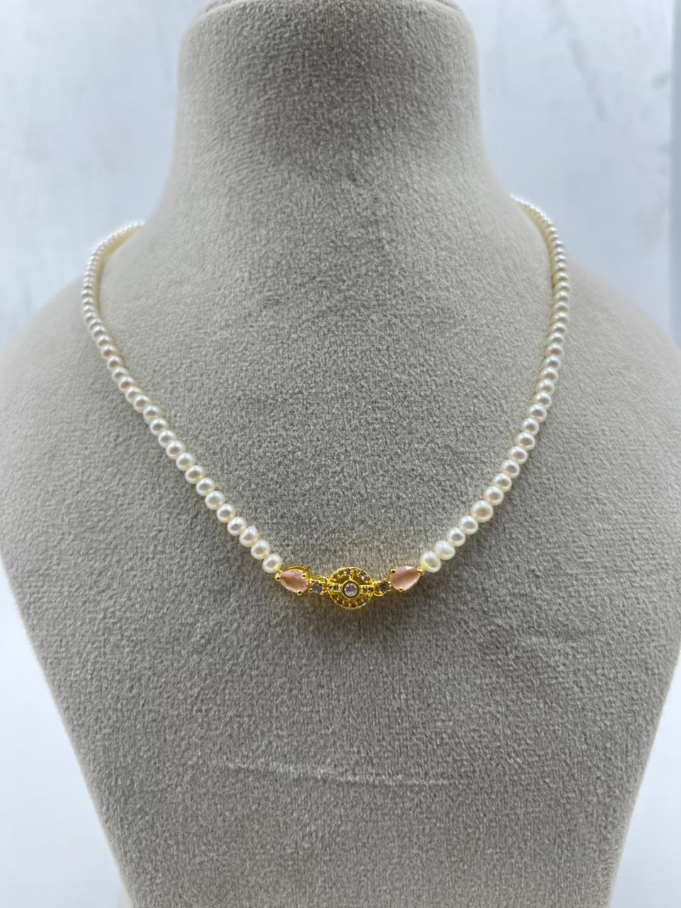 Fresh water pearls because with imitation stone and brass lock&nbsp;
