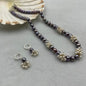 Fresh water pearls Necklace with pearls earrings with brass lock