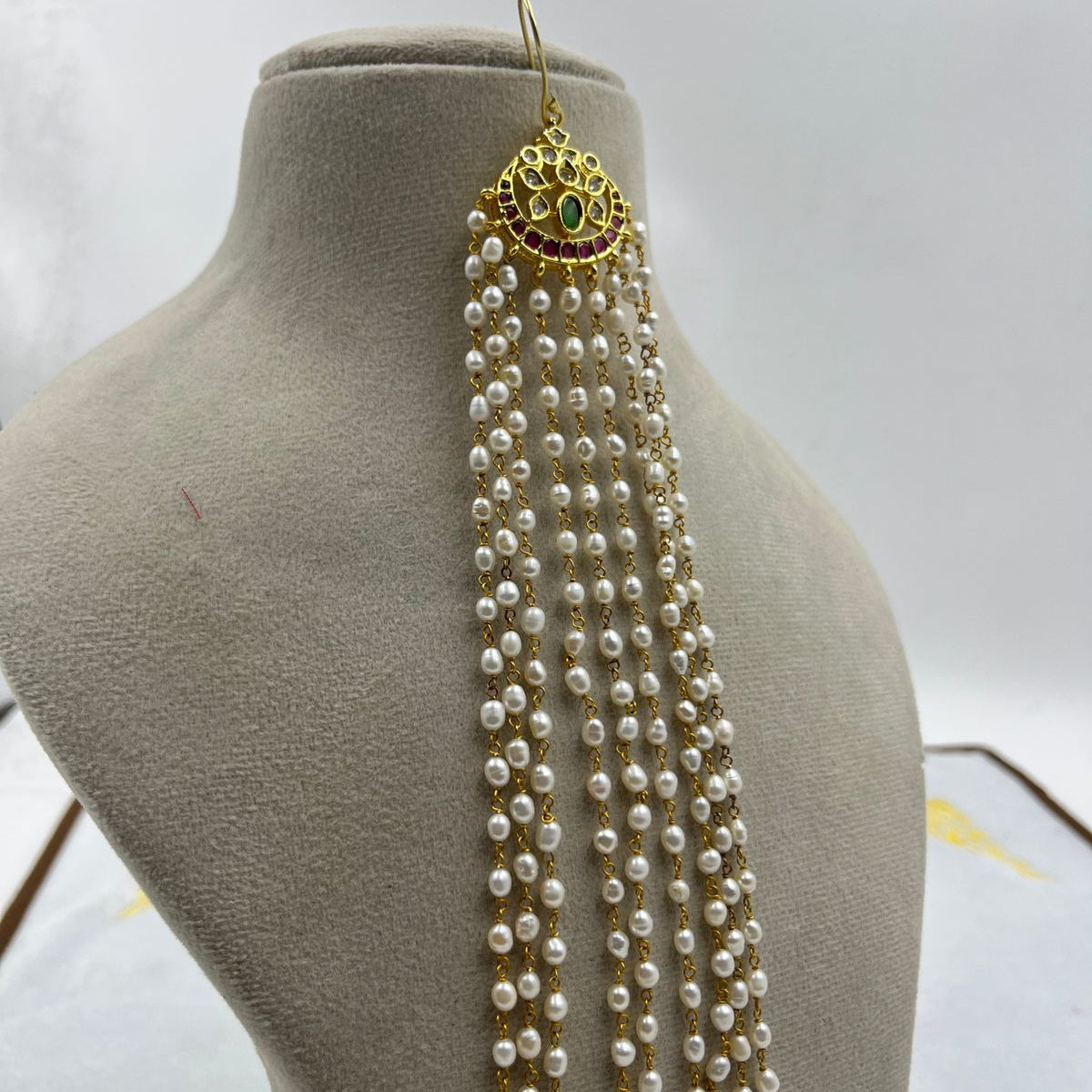 Fresh water pearls hair jhumar