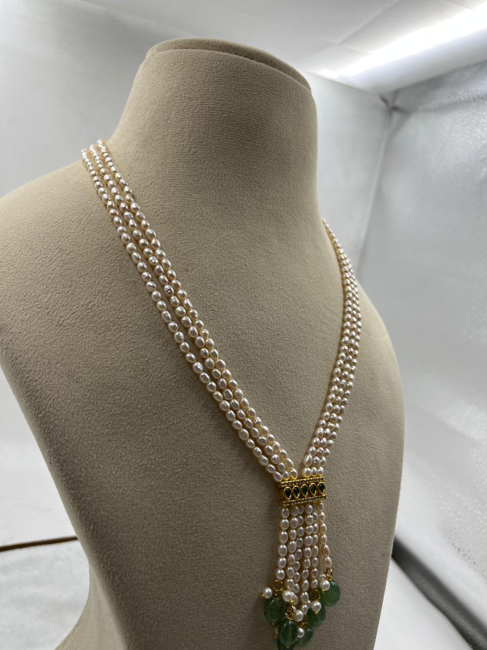Fresh water pearls necklace with Chinese beads and earring