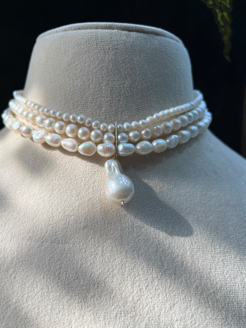 Natural Freshwater Pearl Necklace with Baroque Pearl Pendant | Handmade Elegant Pearl Jewelry