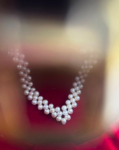 Natural Freshwater Pearl Necklace  | Handmade Elegant Pearl Jewelry | Brass Lock