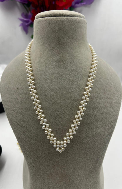 Natural Freshwater Pearl Necklace  | Handmade Elegant Pearl Jewelry | Brass Lock