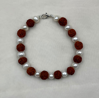 Handcrafted Freshwater Pearl Rakhi | Adjustable Pearl Bracelet | Elegant Raksha Bandhan Gift for Brother