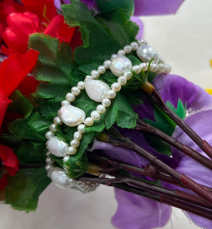 Freshwater Pearl Rakhi Bracelet | Handmade Pearl Rakhi for Brother | Elegant Raksha Bandhan Gift | Brass Lock