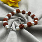 Freshwater Pearl and Rudraksh Rakhi Bracelet | Handmade Pearl Rakhi for Brother | Elegant Raksha Bandhan Gift | Brass Lock