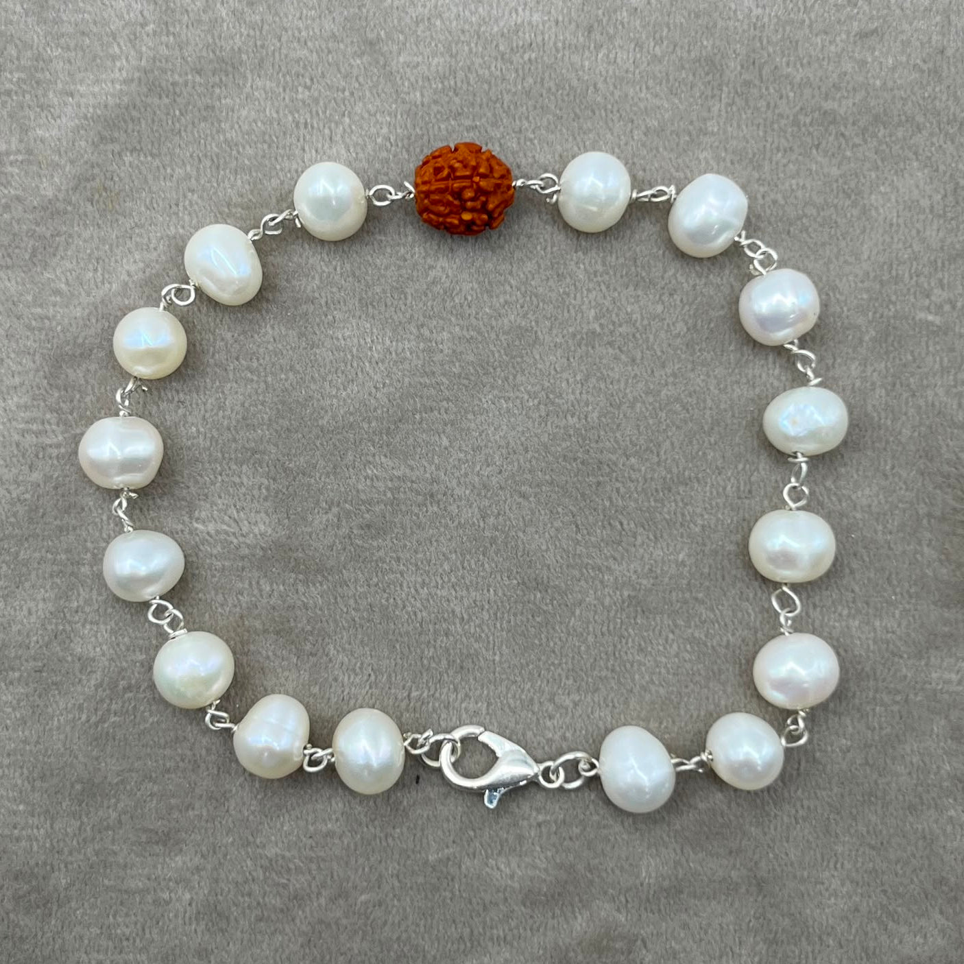 Freshwater Pearl Rakhi Bracelet | Handmade Pearl Rakhi for Brother | Elegant Raksha Bandhan Gift | Adjustable Rakhi