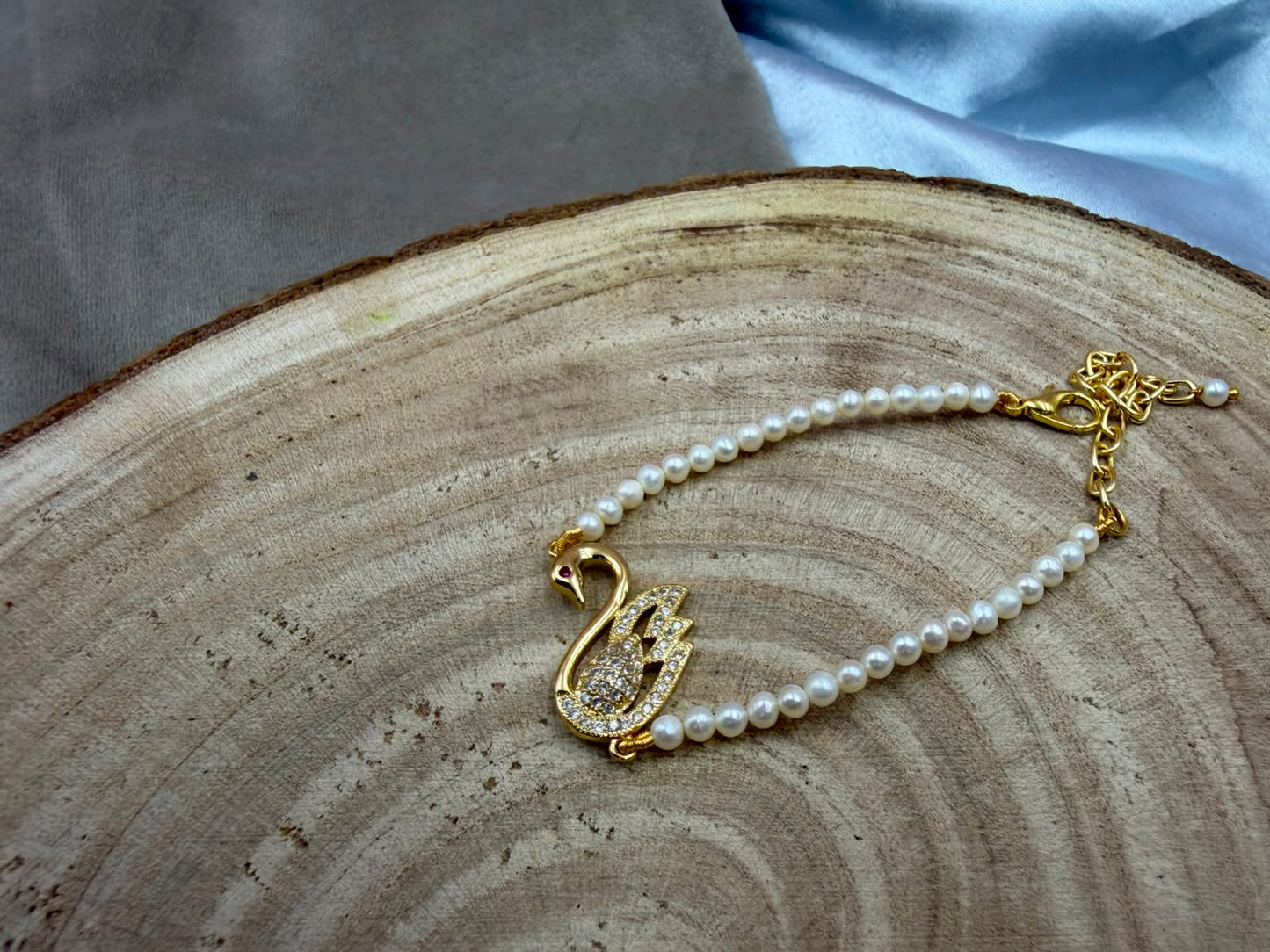 Natural Freshwater Pearl Bracelet | Designer  Charm Bracelet | Gift for Her | Handmade Jewelry