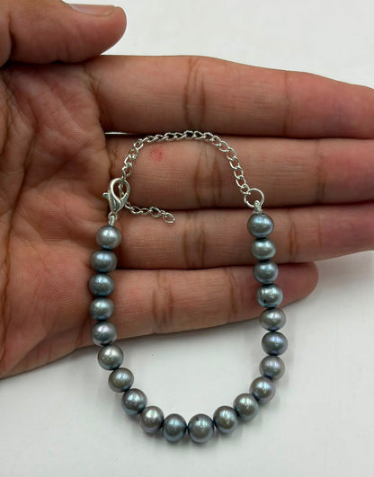 Grey Freshwater Pearl Jewelry Set | 2 Layer Pearl Necklace, Bracelet & Earrings | Handmade Gift for Her