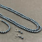 Grey Freshwater Pearl Jewelry Set | 2 Layer Pearl Necklace, Bracelet & Earrings | Handmade Gift for Her