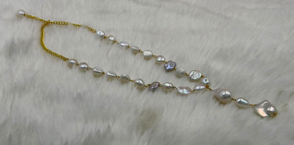 Freshwater Baroque Pearl Necklace | Handmade Natural Cultured Pearl Statement Necklace | Women's Jewelry