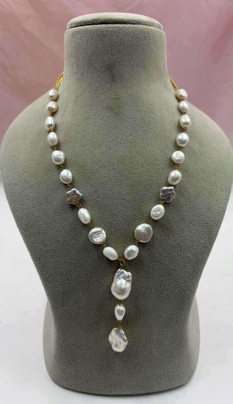 Freshwater Baroque Pearl Necklace | Handmade Natural Cultured Pearl Statement Necklace | Women's Jewelry