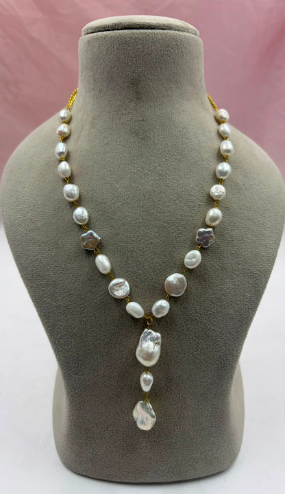 Freshwater Baroque Pearl Necklace | Handmade Natural Cultured Pearl Statement Necklace | Women's Jewelry