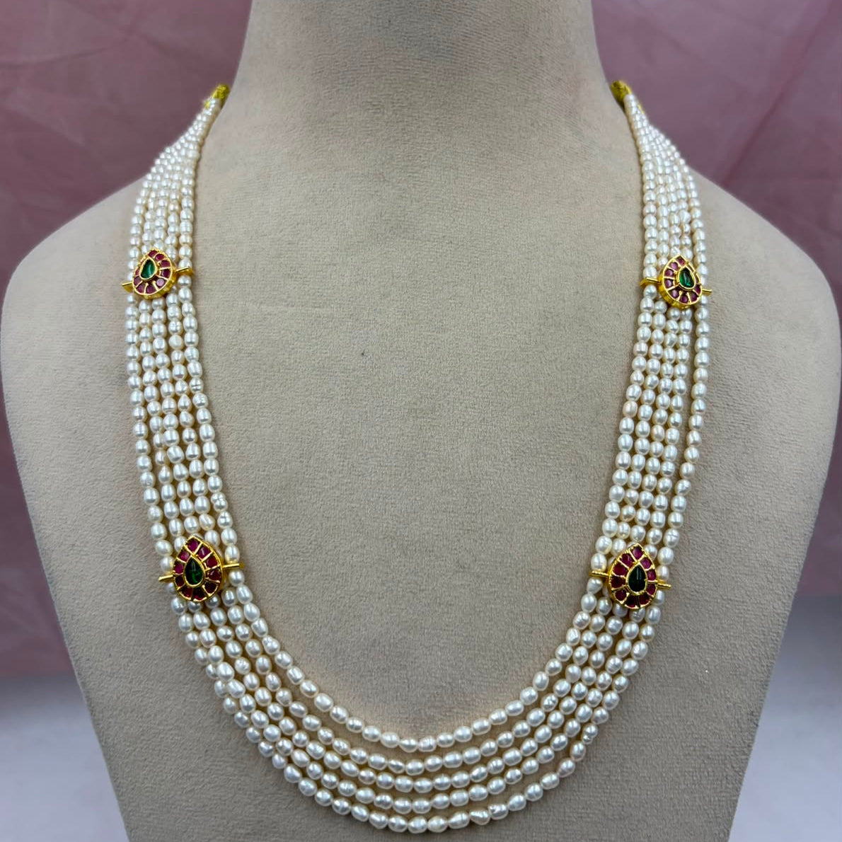 Natural Freshwater Pearl Kantha Mala | Multi-Layer Pearl Necklace | Bridal Statement Jewelry