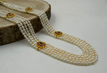 Natural Freshwater Pearl Kantha Mala | Multi-Layer Pearl Necklace | Bridal Statement Jewelry