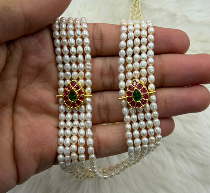 Natural Freshwater Pearl Kantha Mala | Multi-Layer Pearl Necklace | Bridal Statement Jewelry