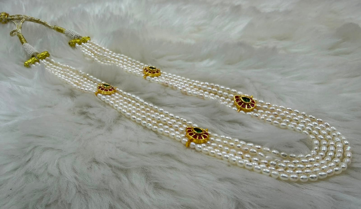 Natural Freshwater Pearl Kantha Mala | Multi-Layer Pearl Necklace | Bridal Statement Jewelry