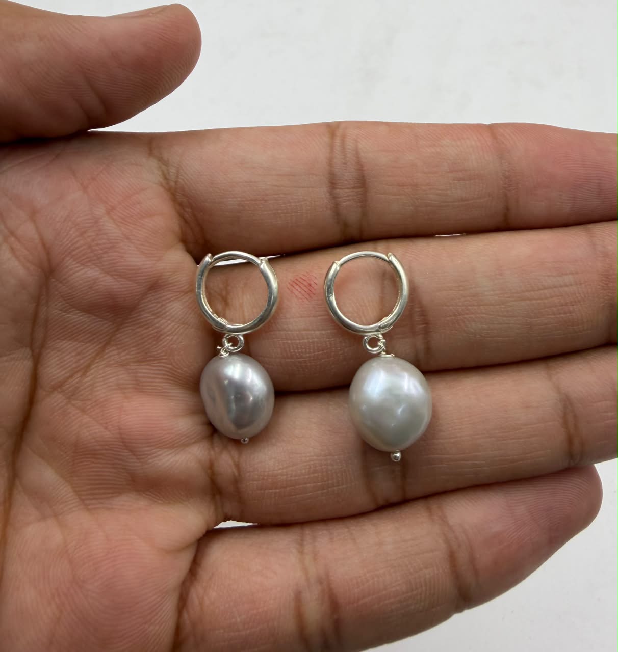 Grey Freshwater Pearl Necklace Set | Tumble Shape Pearl Jewelry | Elegant Gift for Her