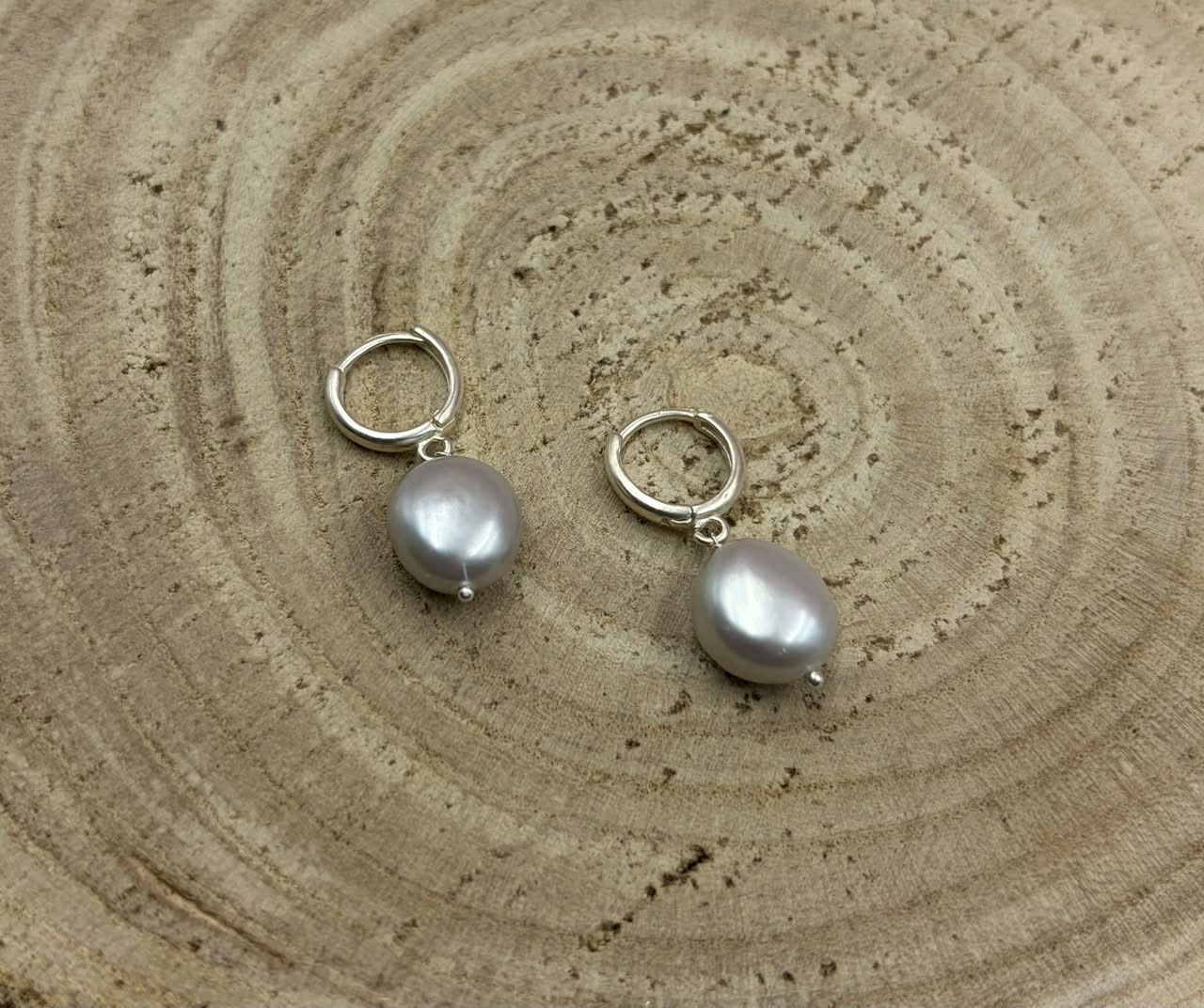 Grey Freshwater Pearl Necklace Set | Tumble Shape Pearl Jewelry | Elegant Gift for Her