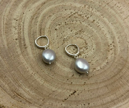 Grey Freshwater Pearl Necklace Set | Tumble Shape Pearl Jewelry | Elegant Gift for Her