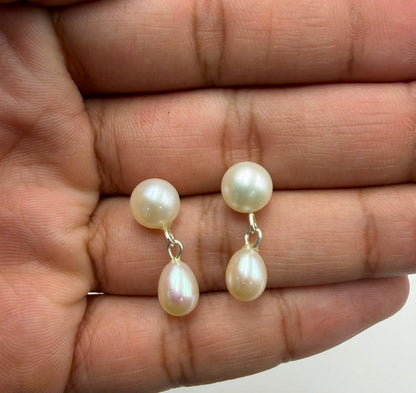 Freshwater Pearl Drop Earrings | Handmade Pearl Dangle Earrings | Elegant Bridal Jewelry | Gift for Her