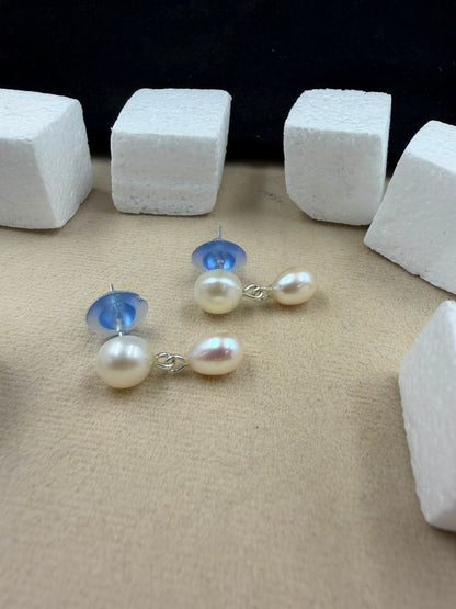 Freshwater Pearl Drop Earrings | Handmade Pearl Dangle Earrings | Elegant Bridal Jewelry | Gift for Her