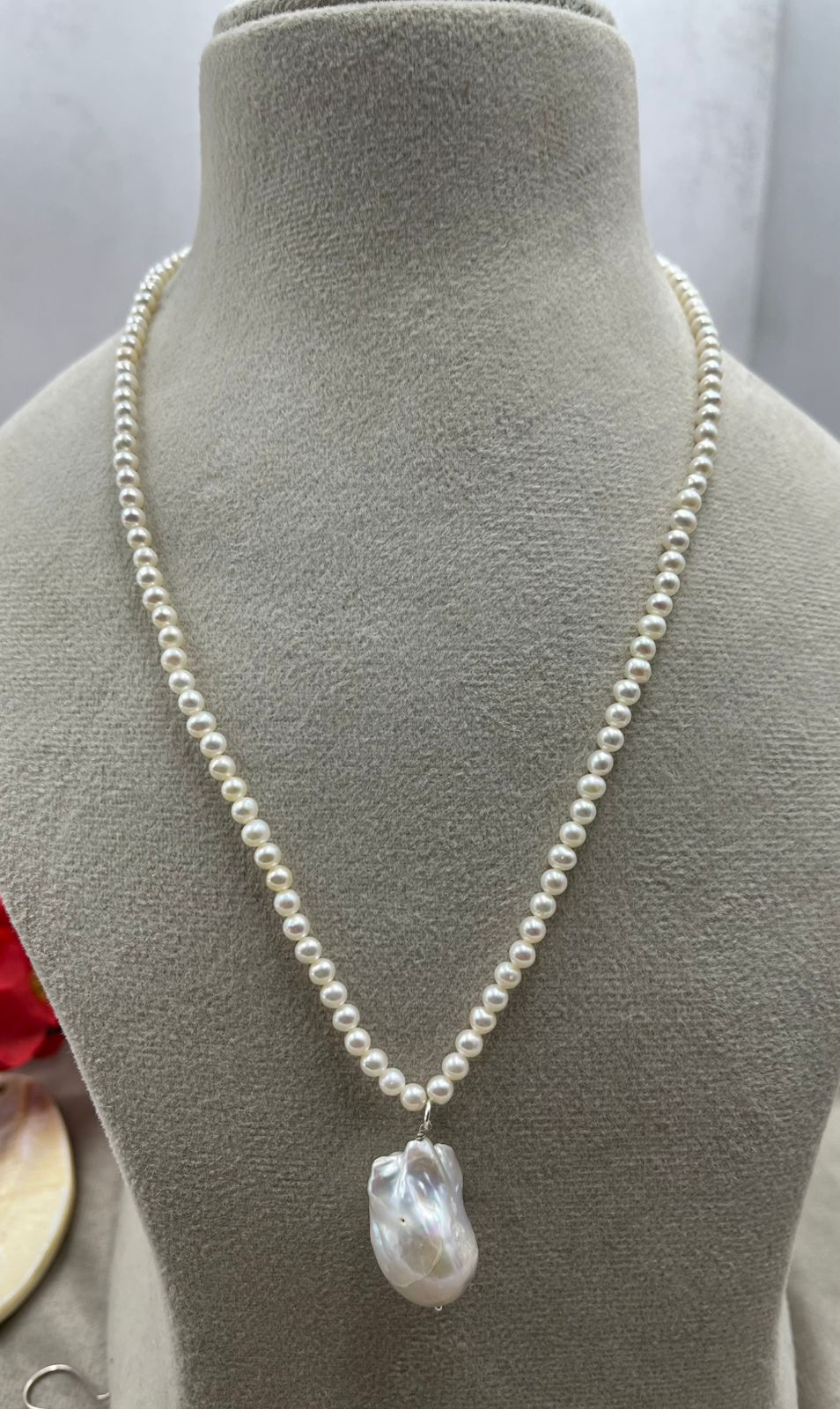 Freshwater Pearl  Necklace | Handmade Natural Cultured Pearl Necklace | Elegant Women's Jewelry