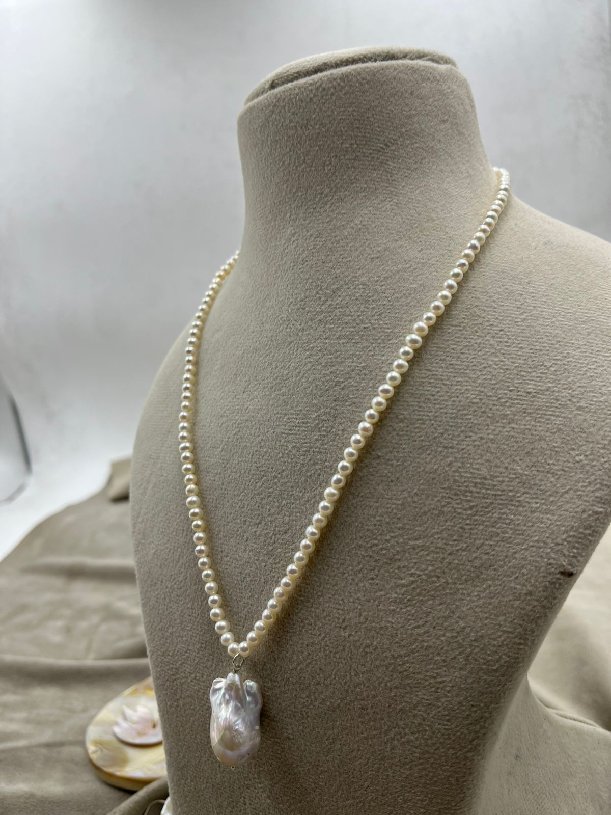 Freshwater Pearl  Necklace | Handmade Natural Cultured Pearl Necklace | Elegant Women's Jewelry