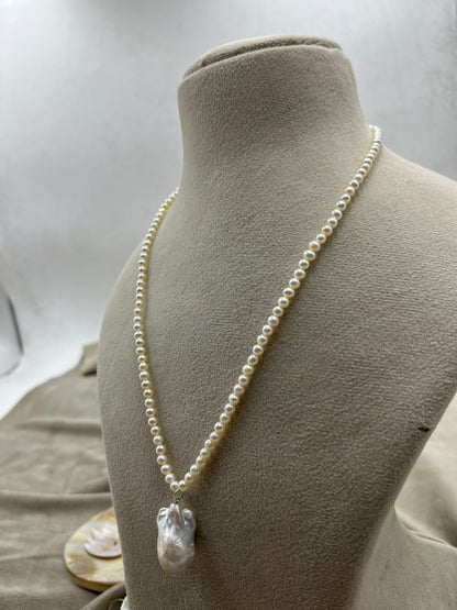 Freshwater Pearl  Necklace | Handmade Natural Cultured Pearl Necklace | Elegant Women's Jewelry