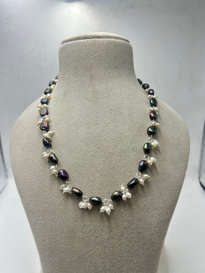 Freshwater Pearl Necklace with Earrings | Handmade Natural Cultured Pearl Necklace | Elegant Women's Jewelry