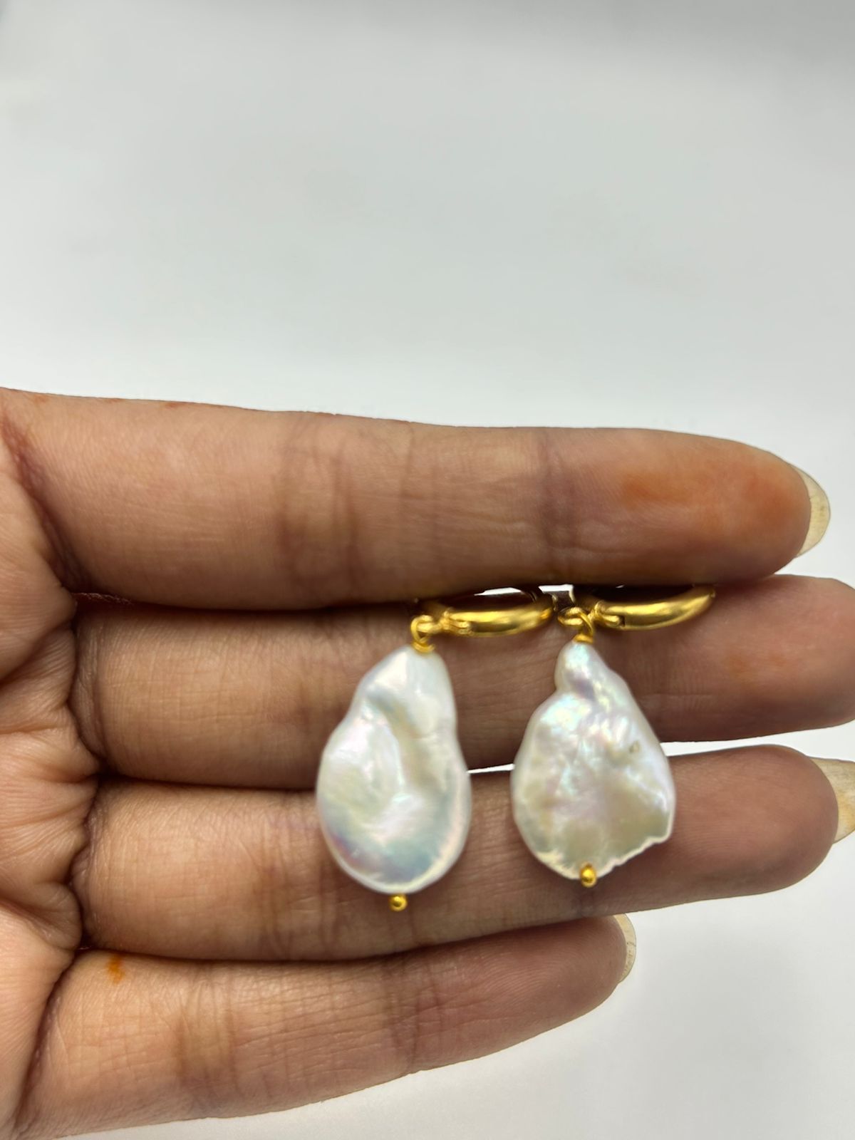 Natural Freshwater Pearl Necklace with pearl earring | Handmade Elegant Pearl Jewelry | Brass Lock
