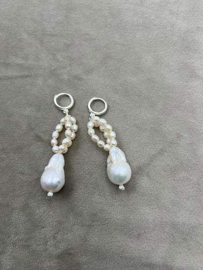 Natural Freshwater Pearl Necklace with pearl earring | Handmade Elegant Pearl Jewelry | Brass Lock