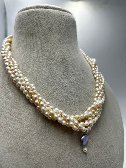 Natural Freshwater Pearl Necklace | Handmade Elegant Pearl Jewelry | Brass Lock