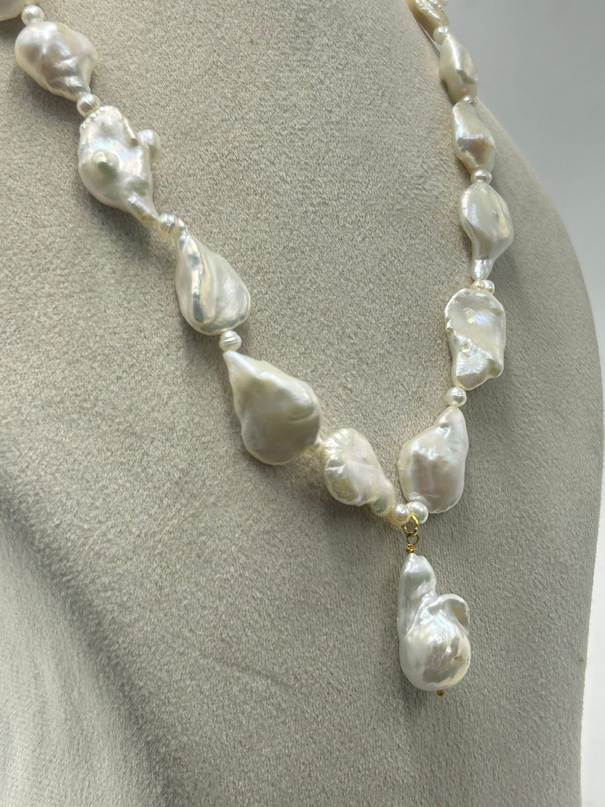 Natural Freshwater Pearl Necklace with pearl earring | Handmade Elegant Pearl Jewelry | Brass Lock