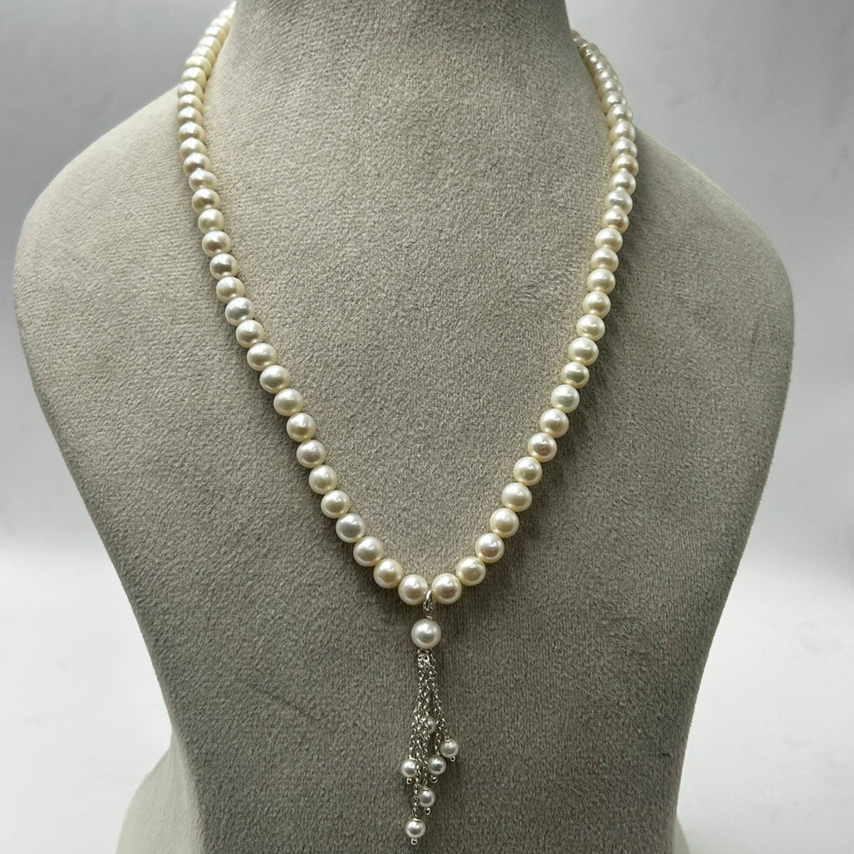 Natural Freshwater Pearl Necklace with pearl earring | Handmade Elegant Pearl Jewelry | Brass Lock