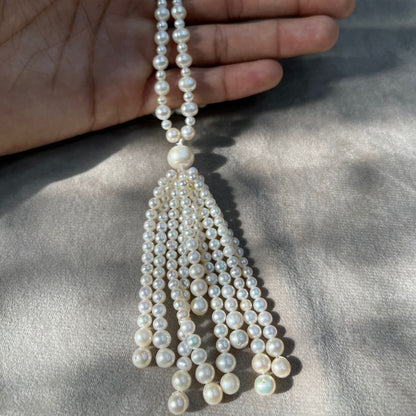 Natural Freshwater Pearl Necklace | Handmade Elegant Pearl Jewelry | Brass Lock